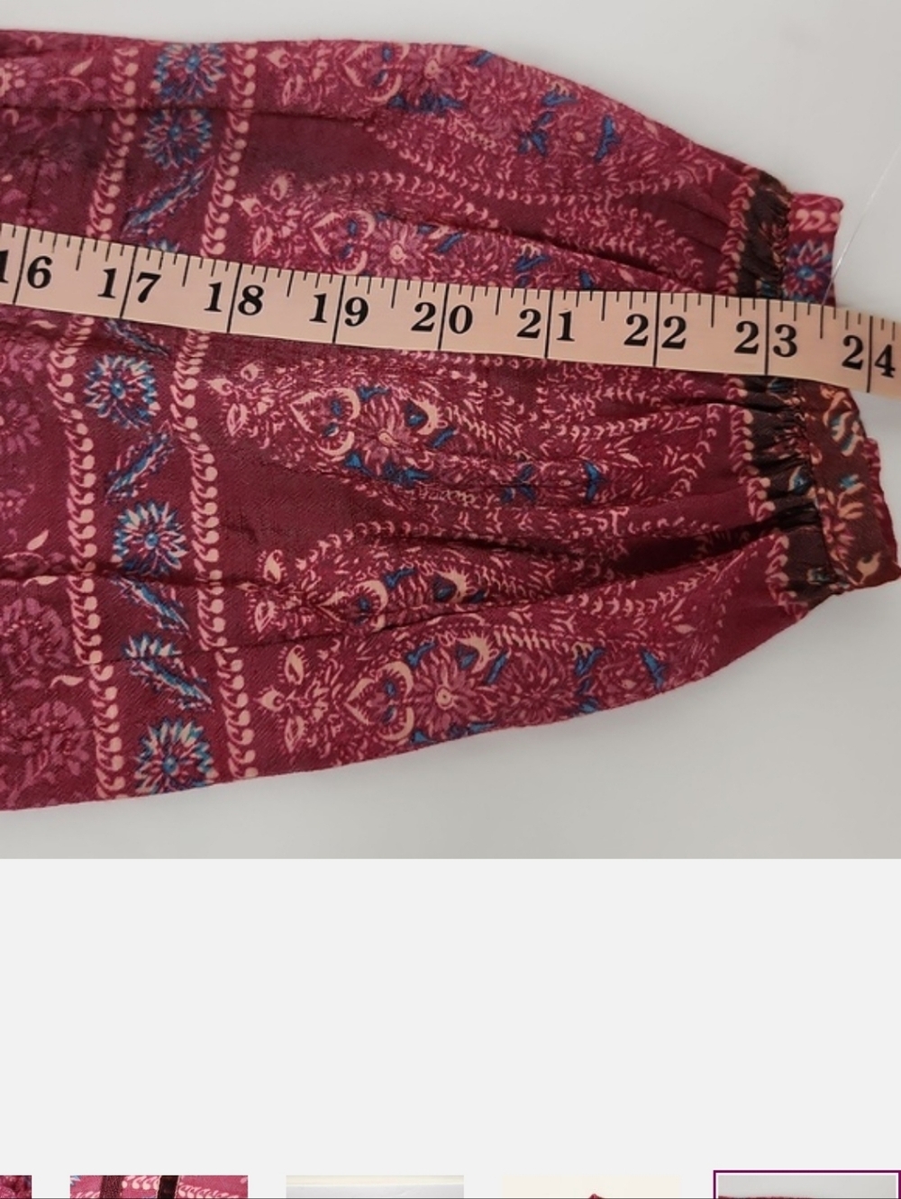 St John's Bay Boho Pasley Bordeaux Blouse - Picture 9 of 13
